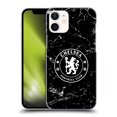 thumbnail image 1 of Head Case Designs Officially Licensed Chelsea Football Club Crest Black Marble Hard Back Case Compatible with Apple iPhone 12 Mini, 1 of 7