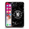 thumbnail image 1 of Head Case Designs Officially Licensed Chelsea Football Club Crest Black Marble Hard Back Case Compatible with Apple iPhone X / iPhone XS, 1 of 7