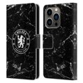 thumbnail image 1 of Head Case Designs Officially Licensed Chelsea Football Club Crest Black Marble Leather Book Wallet Case Cover Compatible with Apple iPhone 14 Pro, 1 of 6