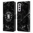 thumbnail image 1 of Head Case Designs Officially Licensed Chelsea Football Club Crest Black Marble Leather Book Wallet Case Cover Compatible with Samsung Galaxy S21 5G, 1 of 6