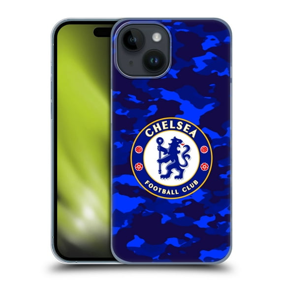 Head Case Designs Officially Licensed Chelsea Football Club Crest Camouflage Hard Back Case Compatible with Apple iPhone 15