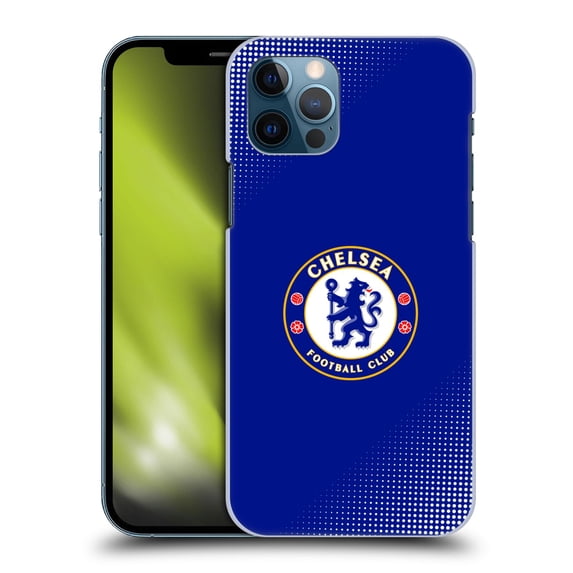 Head Case Designs Officially Licensed Chelsea Football Club Crest Halftone Hard Back Case Compatible with Apple iPhone 12 / iPhone 12 Pro