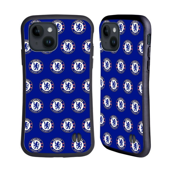 Head Case Designs Officially Licensed Chelsea Football Club Crest Pattern Hybrid Case Compatible with Apple iPhone 15