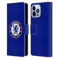 thumbnail image 1 of Head Case Designs Officially Licensed Chelsea Football Club Crest Plain Blue Leather Book Wallet Case Cover Compatible with Apple iPhone 13 Pro Max, 1 of 6