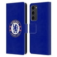 thumbnail image 1 of Head Case Designs Officially Licensed Chelsea Football Club Crest Plain Blue Leather Book Wallet Case Cover Compatible with Samsung Galaxy S23+ 5G, 1 of 6