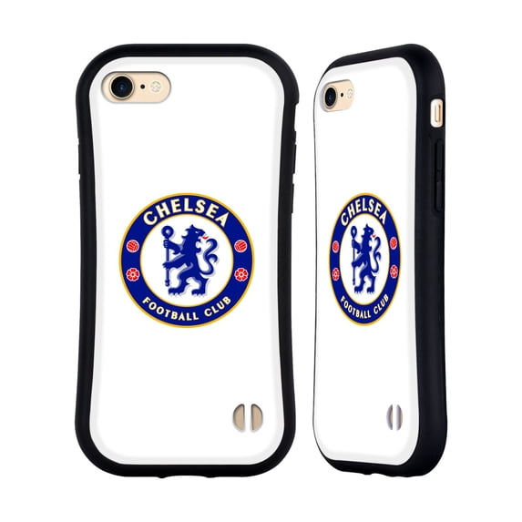 Head Case Designs Officially Licensed Chelsea Football Club Crest Plain White Hybrid Case Compatible with Apple iPhone 7 / 8 / SE 2020 & 2022