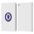 thumbnail image 1 of Head Case Designs Officially Licensed Chelsea Football Club Crest Plain White Leather Book Wallet Case Cover Compatible with Apple iPad 9.7 2017 / iPad 9.7 2018, 1 of 6