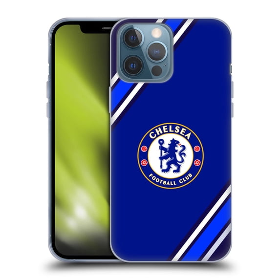 Head Case Designs Officially Licensed Chelsea Football Club Crest Stripes Soft Gel Case Compatible with Apple iPhone 13 Pro Max