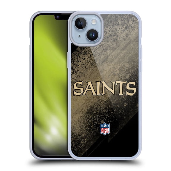 Head Case Designs NFL New Orleans Saints Logo Blur Soft Gel Case for Apple iPhone 14 Plus