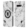 thumbnail image 1 of Head Case Designs Officially Licensed Chelsea Football Club Crest White Marble Leather Book Wallet Case Cover Compatible with Samsung Galaxy S10+ / S10 Plus, 1 of 6