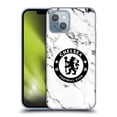 thumbnail image 1 of Head Case Designs Officially Licensed Chelsea Football Club Crest White Marble Soft Gel Case Compatible with Apple iPhone 14, 1 of 7
