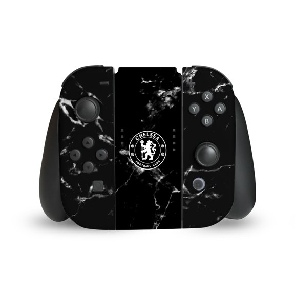 Head Case Designs Officially Licensed Chelsea Football Club Mixed Logo Black Marble Vinyl Sticker Skin Decal Cover Compatible with Nintendo Switch Joy Controller