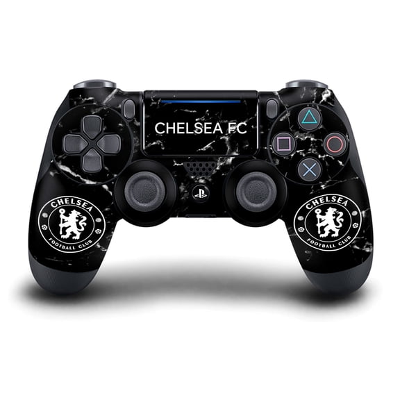Head Case Designs Officially Licensed Chelsea Football Club Mixed Logo Black Marble Vinyl Sticker Skin Decal Cover Compatible with Sony DualShock 4 Controller