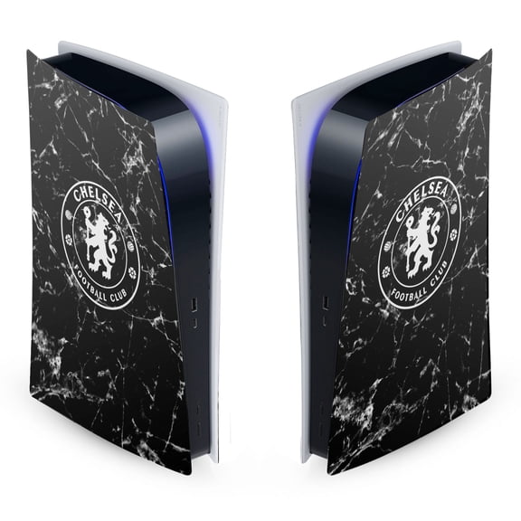 Head Case Designs Officially Licensed Chelsea Football Club Mixed Logo Black Marble Vinyl Sticker Skin Decal Cover Compatible with Sony PS5 Digital Edition Console
