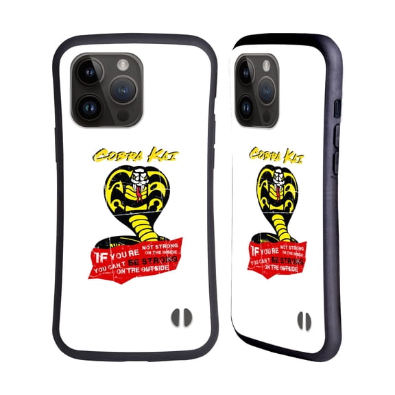 Head Case Designs Officially Licensed Cobra Kai Composed Art Be Strong Logo Hybrid Case Compatible with Apple iPhone 15 Pro Max