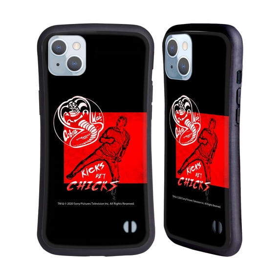 Head Case Designs Officially Licensed Cobra Kai Composed Art John Lawrence Kicks Hybrid Case Compatible with Apple iPhone 14 Plus