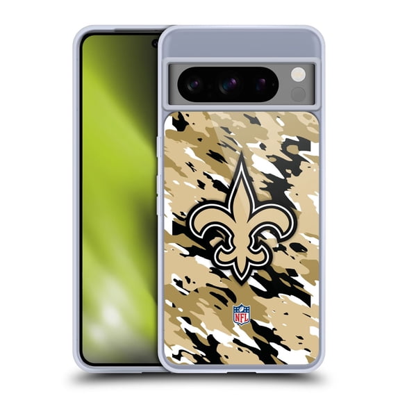 Head Case Designs NFL New Orleans Saints Logo Camou Soft Gel Case for Google Pixel 8 Pro