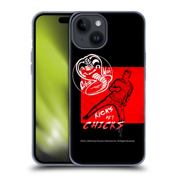 Head Case Designs Officially Licensed Cobra Kai Composed Art John Lawrence Kicks Soft Gel Case Compatible with Apple iPhone 15