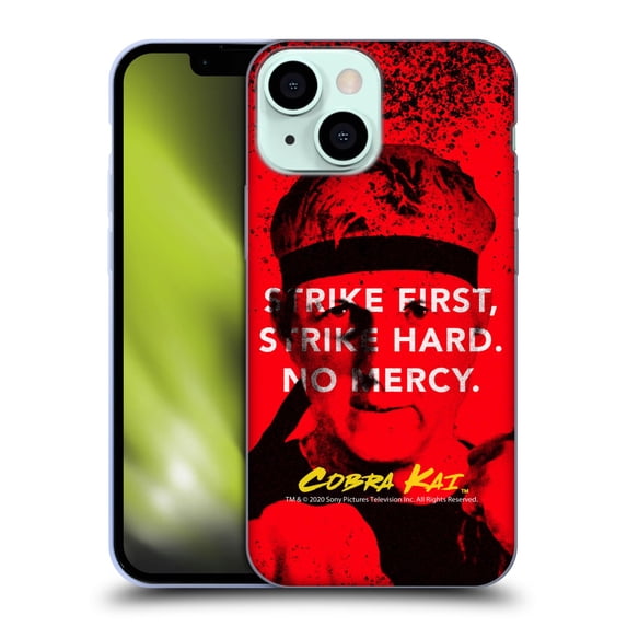 Head Case Designs Officially Licensed Cobra Kai Composed Art John Lawrence Strike Soft Gel Case Compatible with Apple iPhone 13 Mini