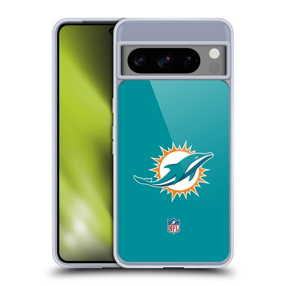 Head Case Designs NFL Miami Dolphins Logo Plain Soft Gel Case for Google Pixel 8 Pro