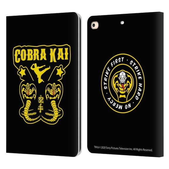 Head Case Designs Officially Licensed Cobra Kai Composed Art Logo Leather Book Wallet Case Cover Compatible with Apple iPad 9.7 2017 / iPad 9.7 2018