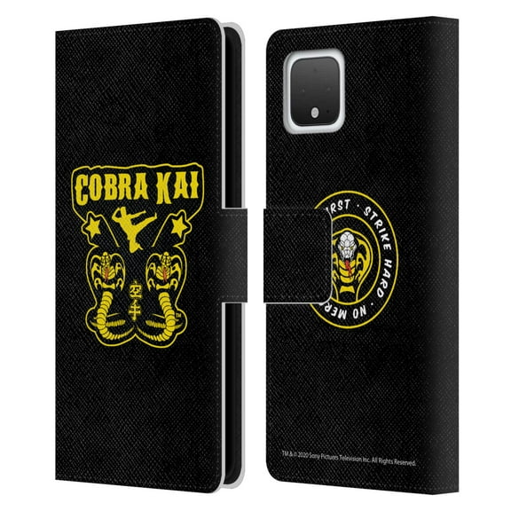 Head Case Designs Officially Licensed Cobra Kai Composed Art Logo Leather Book Wallet Case Cover Compatible with Google Google Pixel 4