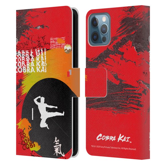Head Case Designs Officially Licensed Cobra Kai Composed Art Season 1 Leather Book Wallet Case Cover Compatible with Apple iPhone 12 / iPhone 12 Pro
