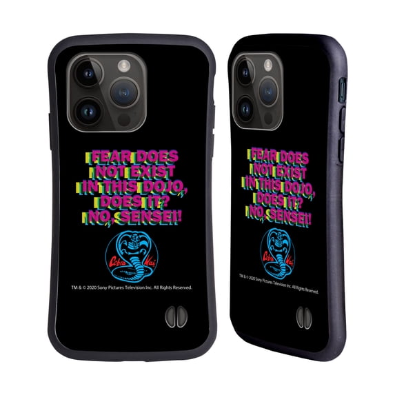 Head Case Designs Officially Licensed Cobra Kai Graphics 2 Dojo Quote Logo Hybrid Case Compatible with Apple iPhone 15 Pro