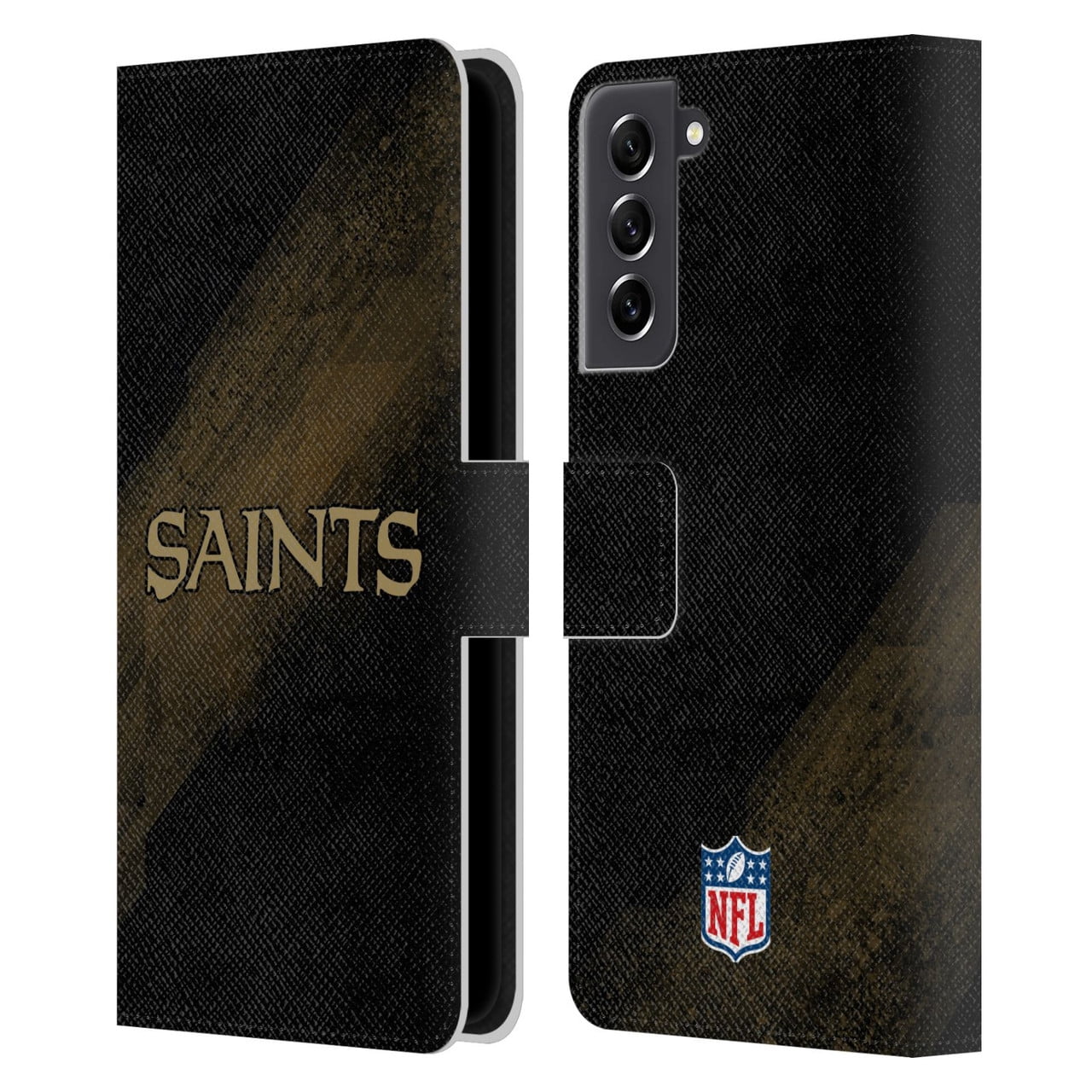 Head Case Designs NFL New Orleans Saints Logo Blur Leather Book Wallet Case Cover For Samsung Galaxy S21 FE 5G