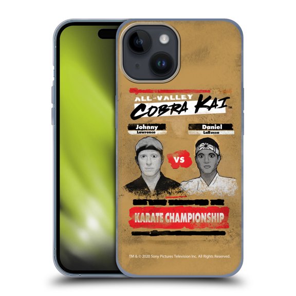 Head Case Designs Officially Licensed Cobra Kai Graphics 2 Karate Championship Soft Gel Case Compatible with Apple iPhone 15