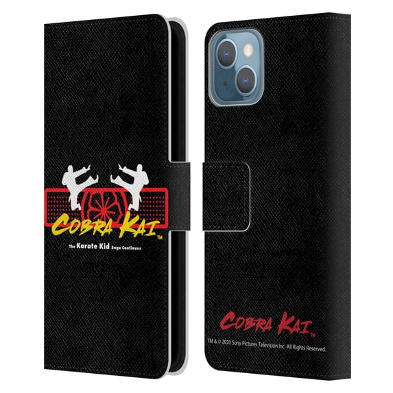 Head Case Designs Officially Licensed Cobra Kai Graphics 2 Karate Kid Saga Logo Leather Book Wallet Case Cover Compatible with Apple iPhone 13