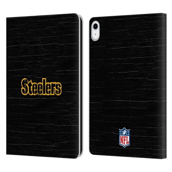 Head Case Designs NFL Pittsburgh Steelers Logo Distressed Look Leather Book Wallet Case Cover For Apple iPad 10.9 2022/2025