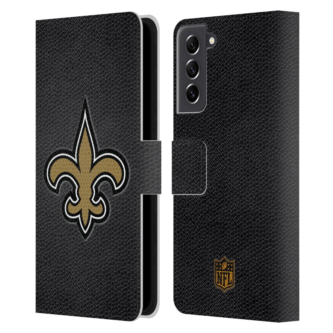 Head Case Designs NFL New Orleans Saints Logo Football Leather Book Wallet Case Cover For Samsung Galaxy S21 FE 5G