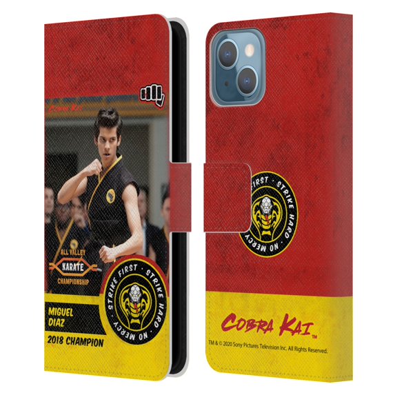 Head Case Designs Officially Licensed Cobra Kai Graphics 2 Miguel Diaz Karate Leather Book Wallet Case Cover Compatible with Apple iPhone 13