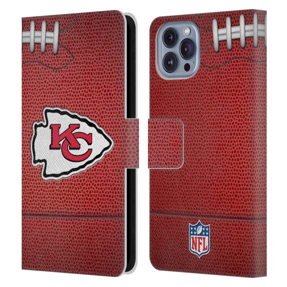 Head Case Designs NFL Kansas City Chiefs Graphics Football Leather Book Wallet Case Cover For Apple iPhone 14