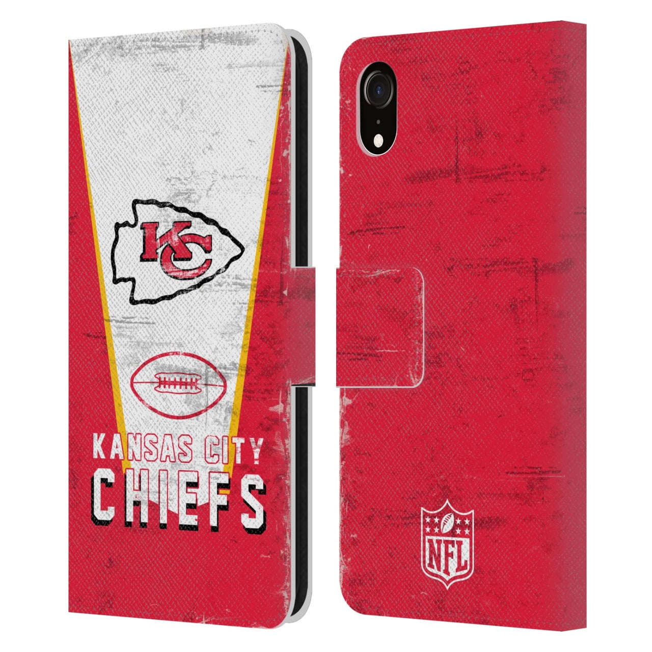 Head Case Designs NFL Kansas City Chiefs Logo Art Banner Leather Book Wallet Case Cover For Apple iPhone XR