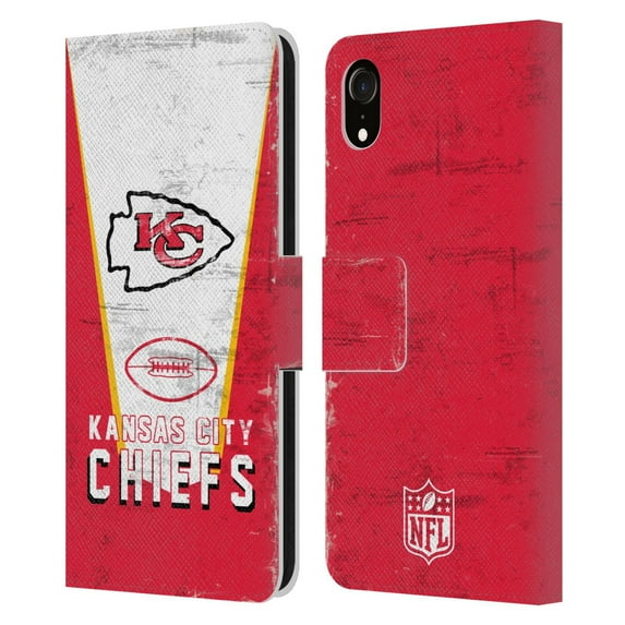 Head Case Designs NFL Kansas City Chiefs Logo Art Banner Leather Book Wallet Case Cover For Apple iPhone XR
