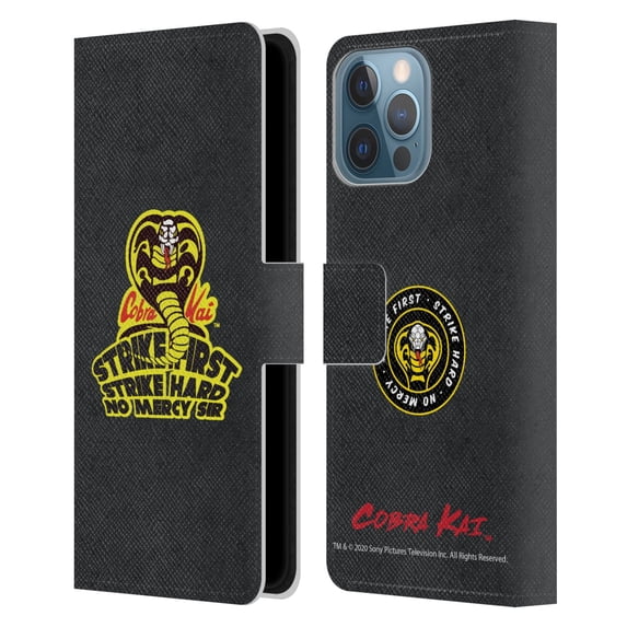 Head Case Designs Officially Licensed Cobra Kai Graphics 2 Strike Hard Logo Leather Book Wallet Case Cover Compatible with Apple iPhone 13 Pro Max