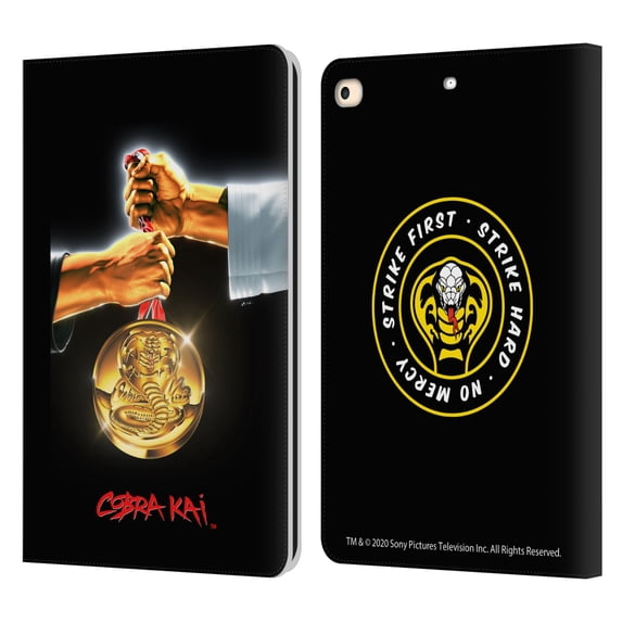 Head Case Designs Officially Licensed Cobra Kai Graphics Gold Medal Leather Book Wallet Case Cover Compatible with Apple iPad 9.7 2017 / iPad 9.7 2018