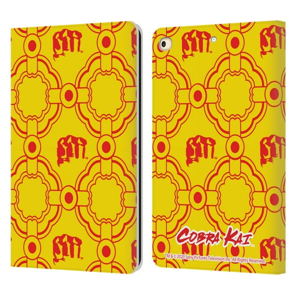 Head Case Designs Officially Licensed Cobra Kai Graphics Karate Hand Pattern Leather Book Wallet Case Cover Compatible with Apple iPad 9.7 2017 / iPad 9.7 2018