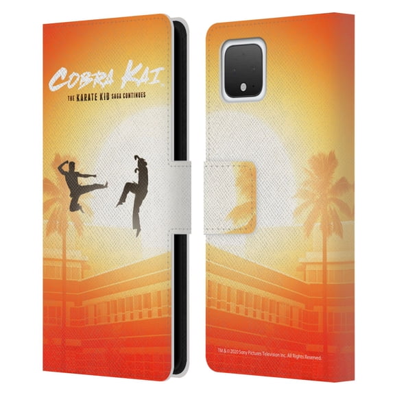 Head Case Designs Officially Licensed Cobra Kai Graphics Karate Kid Saga Leather Book Wallet Case Cover Compatible with Google Pixel 4