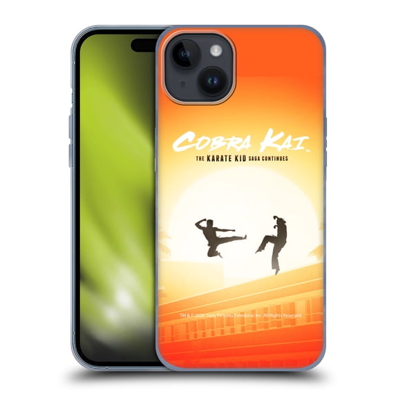 Head Case Designs Officially Licensed Cobra Kai Graphics Karate Kid Saga Soft Gel Case Compatible with Apple iPhone 15 Plus