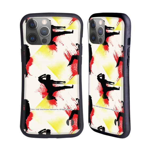 Head Case Designs Officially Licensed Cobra Kai Graphics Kick Pattern Hybrid Case Compatible with Apple iPhone 14 Pro Max
