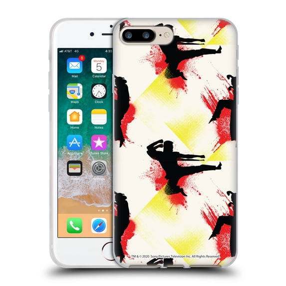 Head Case Designs Officially Licensed Cobra Kai Graphics Kick Pattern Soft Gel Case Compatible with Apple iPhone 7 Plus / iPhone 8 Plus