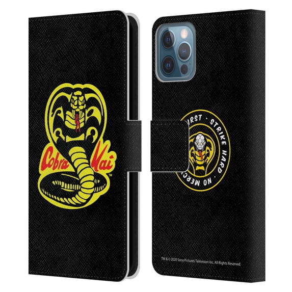 Head Case Designs Officially Licensed Cobra Kai Graphics Logo Leather Book Wallet Case Cover Compatible with Apple iPhone 12 / iPhone 12 Pro