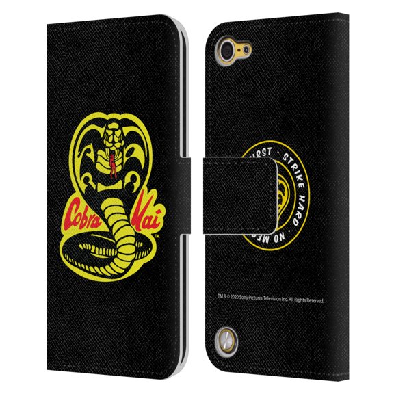 Head Case Designs Officially Licensed Cobra Kai Graphics Logo Leather Book Wallet Case Cover Compatible with Apple iPod Touch 5G 5th Gen