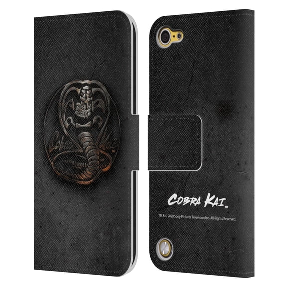 Head Case Designs Officially Licensed Cobra Kai Graphics Metal Logo Leather Book Wallet Case Cover Compatible with Apple iPod Touch 5G 5th Gen