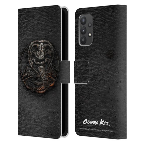 Head Case Designs Officially Licensed Cobra Kai Graphics Metal Logo Leather Book Wallet Case Cover Compatible with Samsung Galaxy A32 5G / M32 5G (2021)