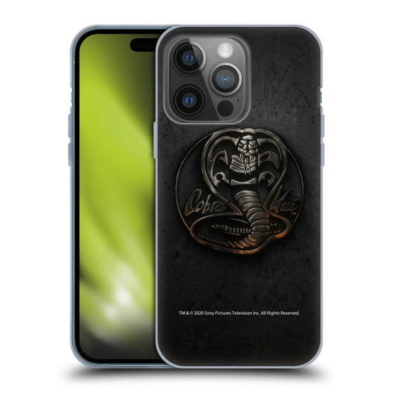 Head Case Designs Officially Licensed Cobra Kai Graphics Metal Logo Soft Gel Case Compatible with Apple iPhone 14 Pro