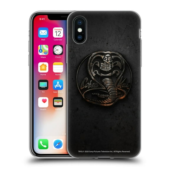 Head Case Designs Officially Licensed Cobra Kai Graphics Metal Logo Soft Gel Case Compatible with Apple iPhone X / iPhone XS